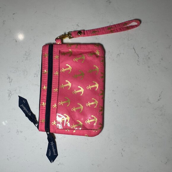 Simply Southern wristlet nautical themed pink with gold anchors - Picture 2 of 11